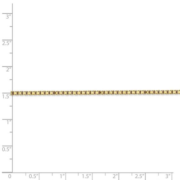 1.9mm 10k Yellow Gold Solid Box Chain Necklace, 30 Inch - Picture 5 of 8